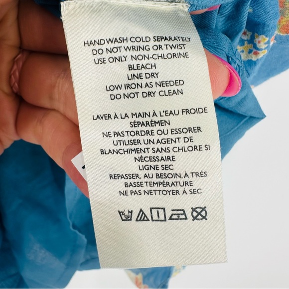 NEW Free People Carmella Mini Dress Blue Floral River Combo Boho Size XS - Picture 14 of 15